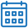 Orange calendar icon for scheduling
