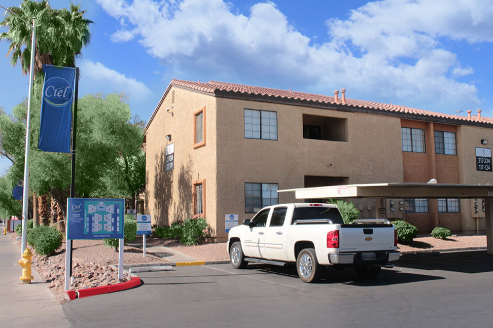 Exterior photo of Ciel Apartment Homes Street View 1